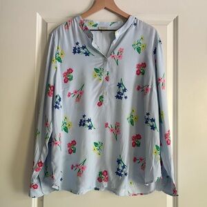 Talbots Factory 1/4 Button Popover Blouse
